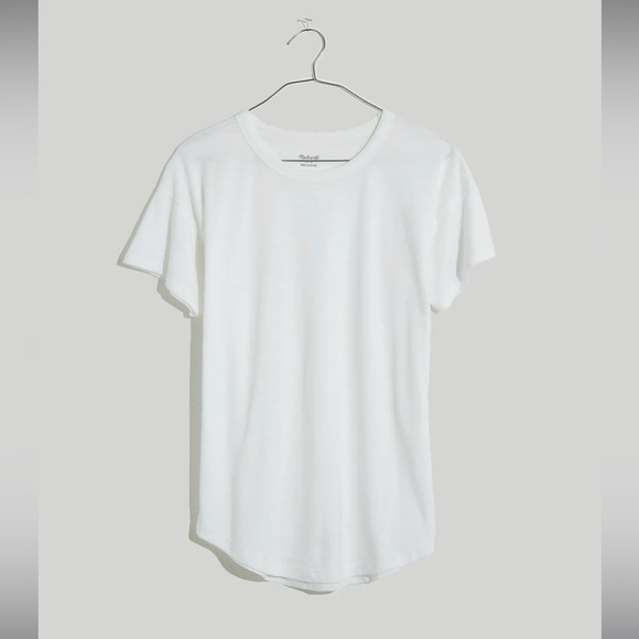 MADEWELL | Whisper Cotton Rib Crewneck Tee - White - Small - Picture 2 of 6